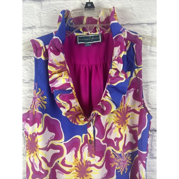 Southern Frock Resort Wear Beachy Colorful Feminine Shift Dress Size XS - Picture 4 of 11